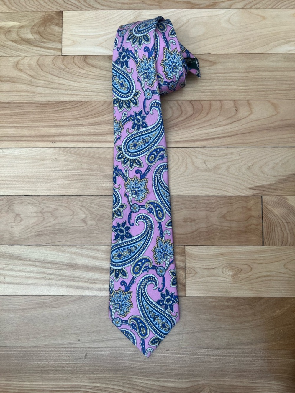 Lauren Ralph Lauren Pink Paisley Tie with Blue and Cream Accents